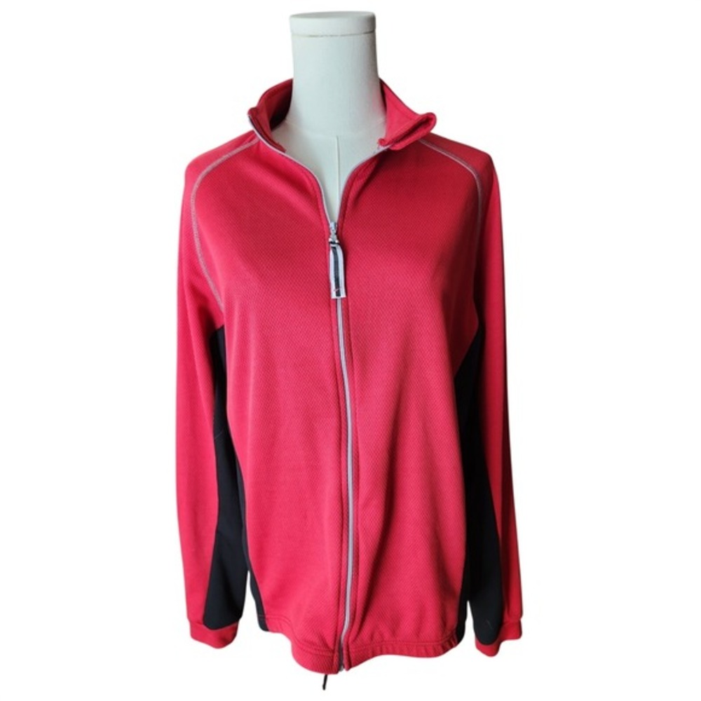 Nike Men's Track Jacket Full Zip Red Black Athletic Sz XL Made in Italy